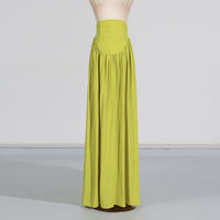 Lantern Sleeve Tied Top High Waist Drooping Skirt Two Piece Clothing - Modestly Vogue 
