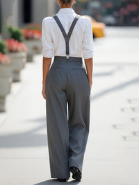 Suspender Trousers Women Adjustable Detachable Shoulder Strap Pocket Daily Workplace Casual Trousers - Modestly Vogue 