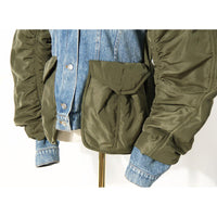 Blue Winter Loose Color Matching Denim Cotton Jacket Jacket Coat Women Small - Modestly Vogue 