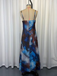 Elegant Chiffon Dress Elegant Colorful Blooming Printed Strap Dress - Modestly Vogue 