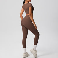 Nude Feel Hip Raise Yoga Set – High Waist Fitness Pants &  Bra Top