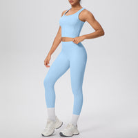 Slim Fit Yoga Wear Suit - Breathable Sports Vest & Pants Set