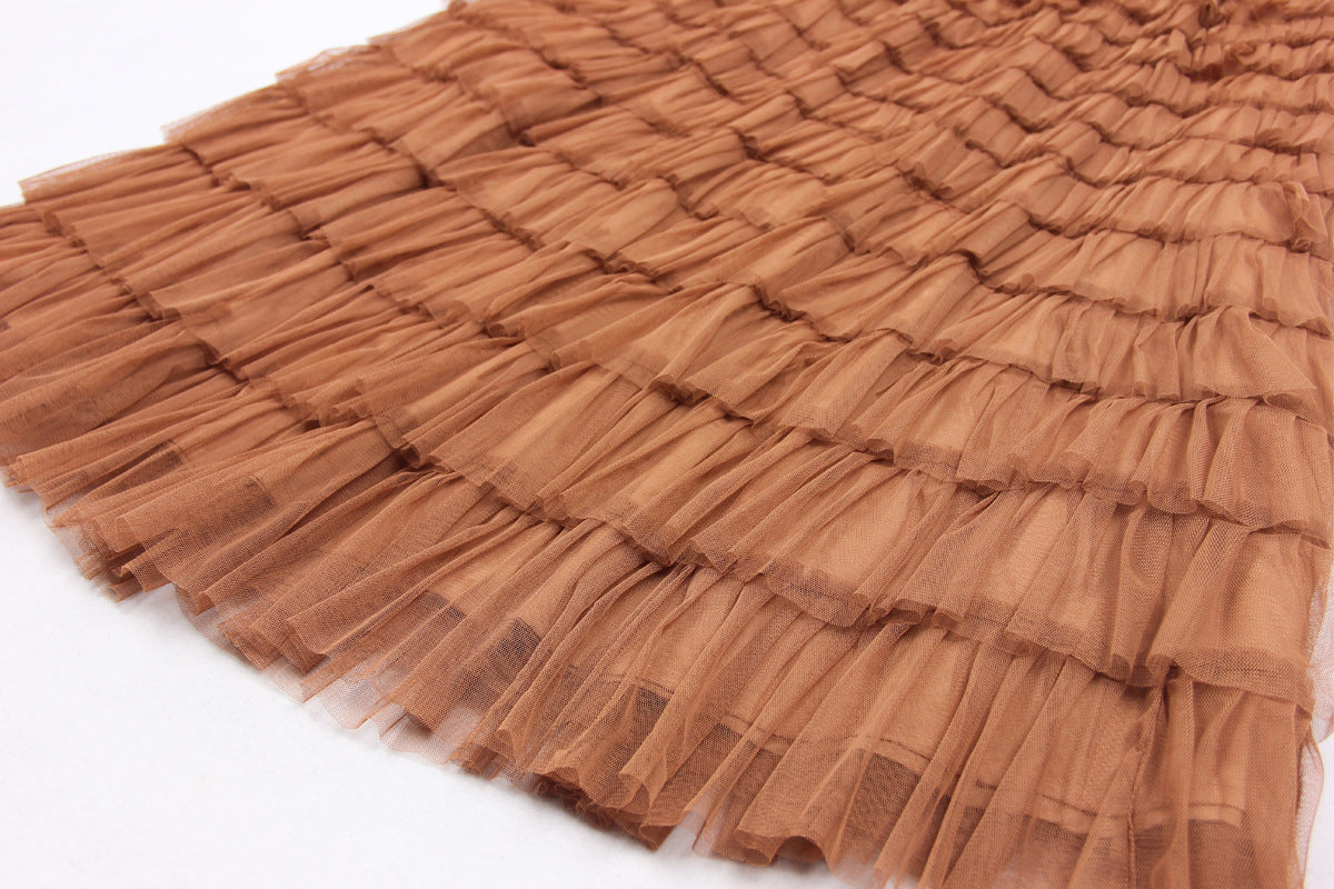 Goods Summer Simple Maxi Dress Elegant High Quality Internet Celebrity Tiered Dress A line Skirt - Modestly Vogue 