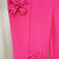 Stars Heavy Industry Three-Dimensional Floral Decoration Bootcut 3D Rose Pants Work Pant - Modestly Vogue 