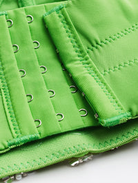 Green Beaded Rhinestone Corset Bustier Top - Modestly Vogue 