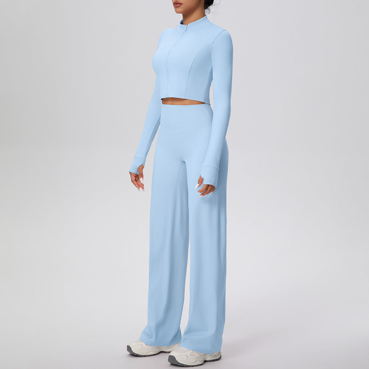 Micro Brushed  Zipper Jacket Sports Long Sleeve Running - Modestly Vogue 