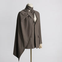 Elegant Cutout Scarf Blazer for Women – Slim Fit Style - Modestly Vogue 