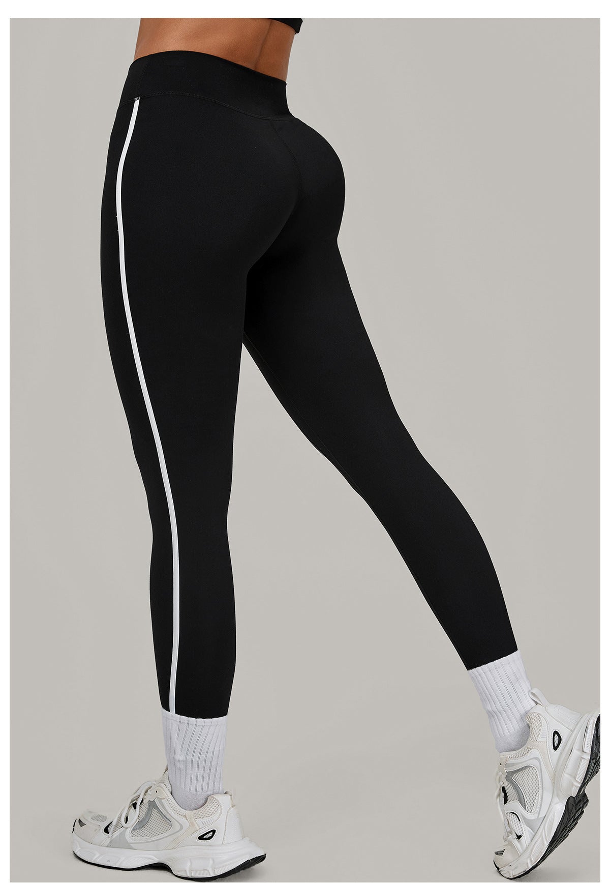 Color Contrast Patchwork Running Quick Drying Fitness Pants Breathable Outer Wear Tight Sports Pants High Waist Hip Lift Yoga Pants Women