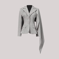Niche Design Slim Fit Autumn Office Stitching High Grade Ribbon Coat for Women - Modestly Vogue 