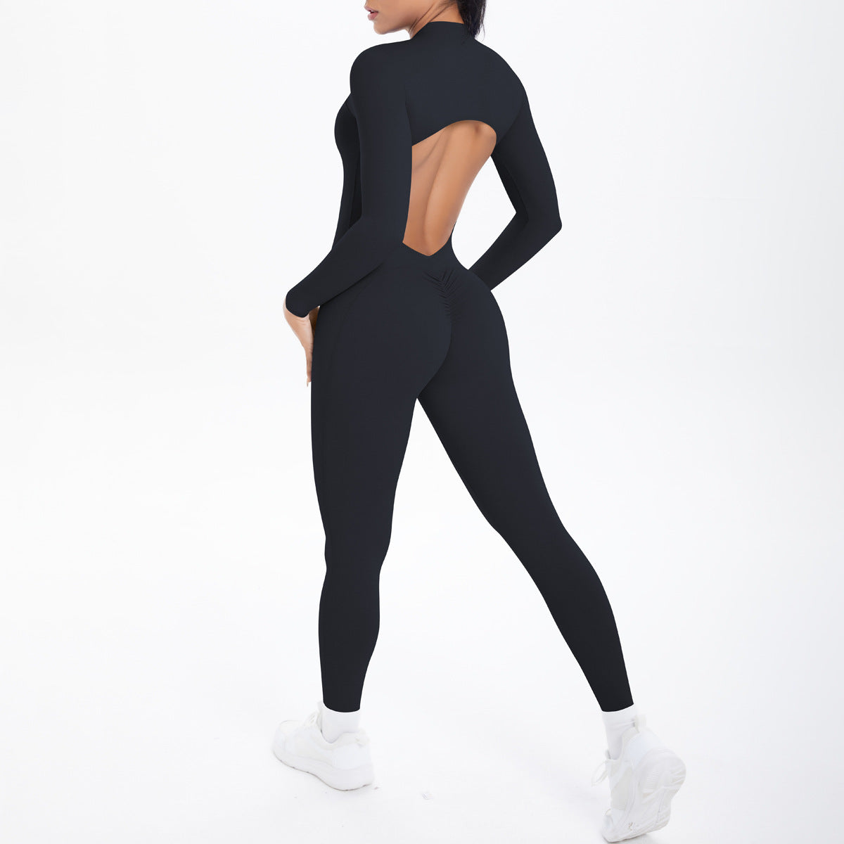 Long Sleeve Zipper One-Piece Fitness Unitard | Women’s Yoga Jumpsuit