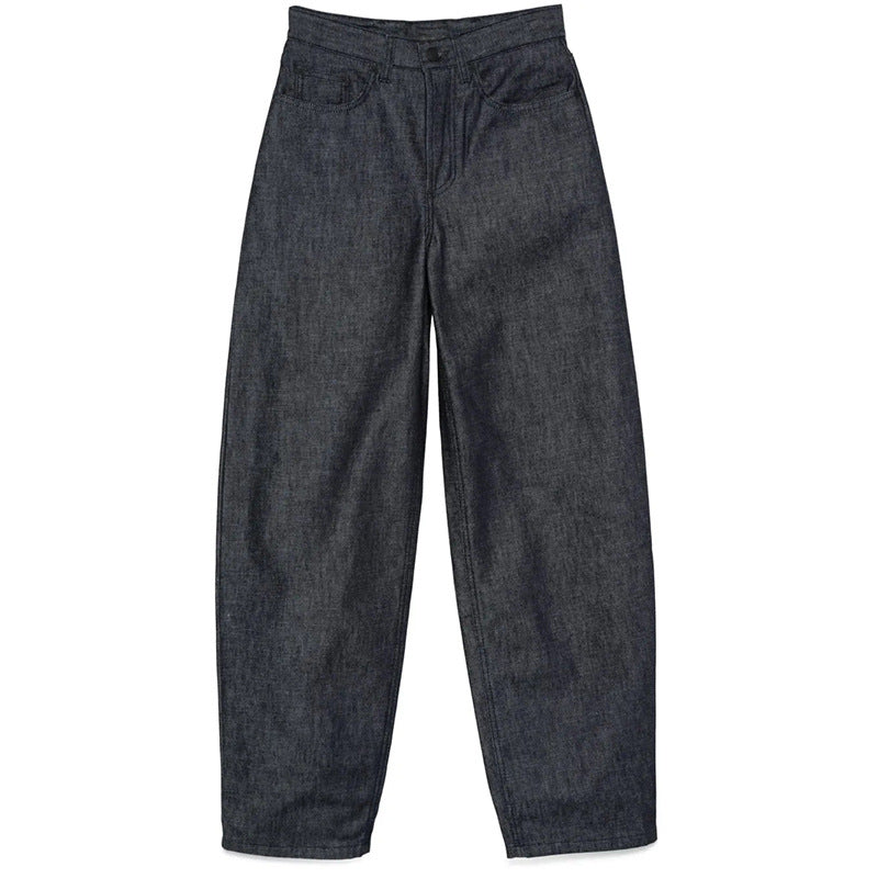 Black Denim Barrel Jeans Pants Trousers - Modestly Vogue 