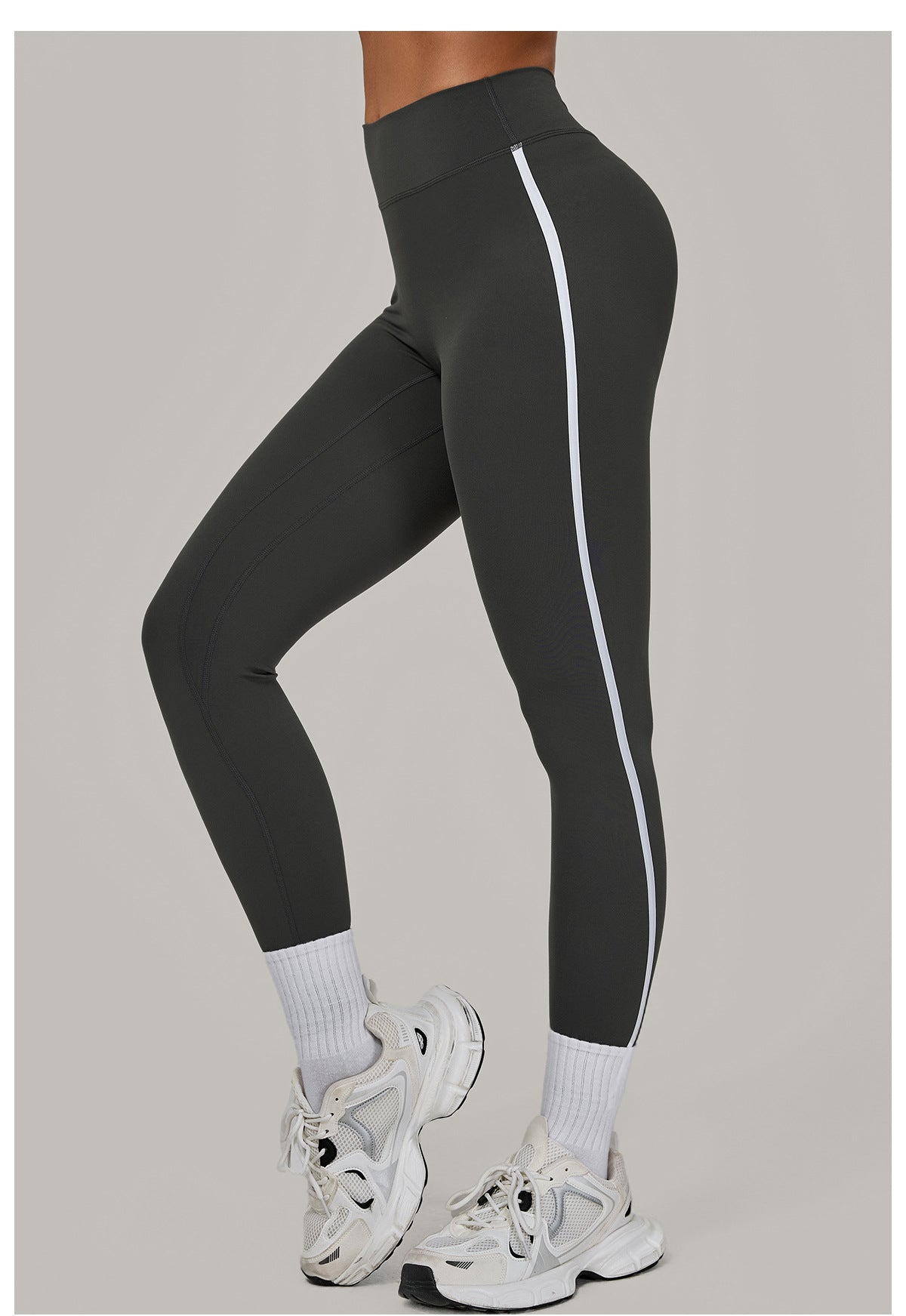 Color Contrast Patchwork Running Quick Drying Fitness Pants Breathable Outer Wear Tight Sports Pants High Waist Hip Lift Yoga Pants Women