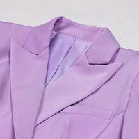 Black Tailored Bustier Blazer Suit Set Three Piece Pant Set - Modestly Vogue 