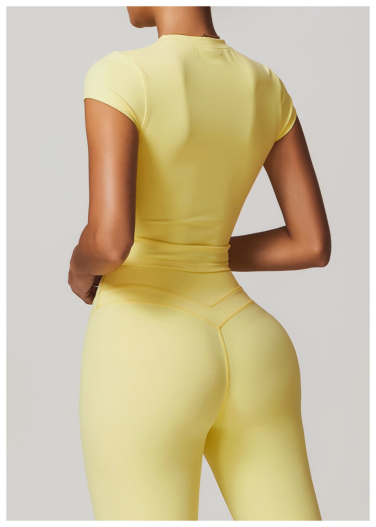 Brushed Yoga Top for Women – Tight Fit, Short Sleeve Running Shirt