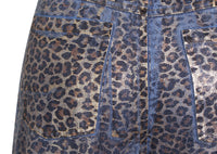 Niche Printed Gradual Layer Leopard Print Jeans Women Autumn Loose Street Straight Leg Trousers Tide