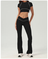 High-Waist Quick-Drying Yoga Trousers – Wide Leg Bell Bottoms for Women