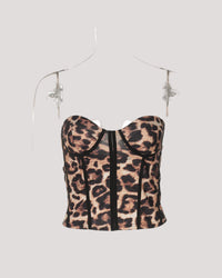 Leopard Print Women Clothing Summer Vest Outdoor Wear Niche Super Short Top