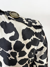 Belt Leopard Jacquard Long Trench Coat | Statement Outerwear - Modestly Vogue 