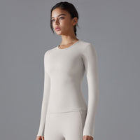 Trendy Yoga Push-Up Long Sleeve Slim Fit Sports Top for Women