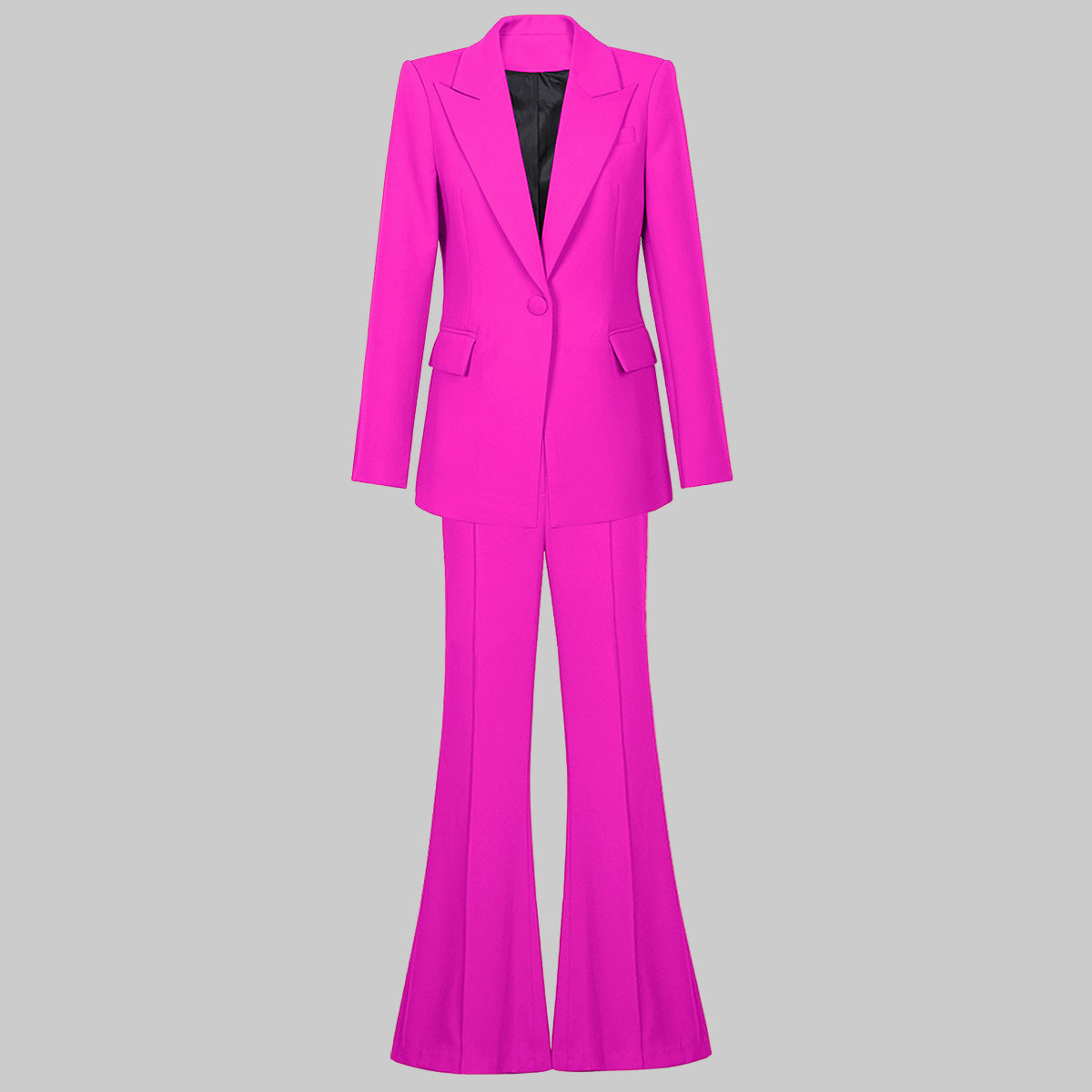 Red Wide Leg Tailored Elegant Pant Set Suit - Modestly Vogue 