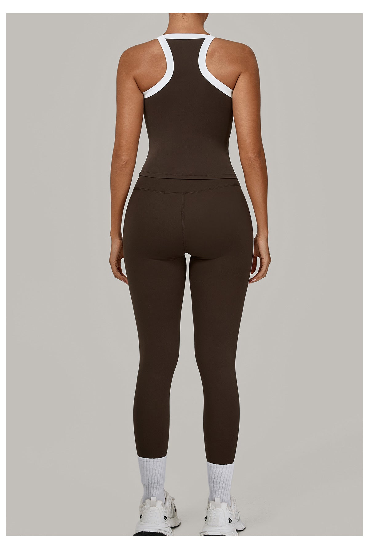 Contrast Color Binding Sports Suit Women Tight Nude Feel Yoga Clothes Sports Outdoor Fitness Two Piece Sets