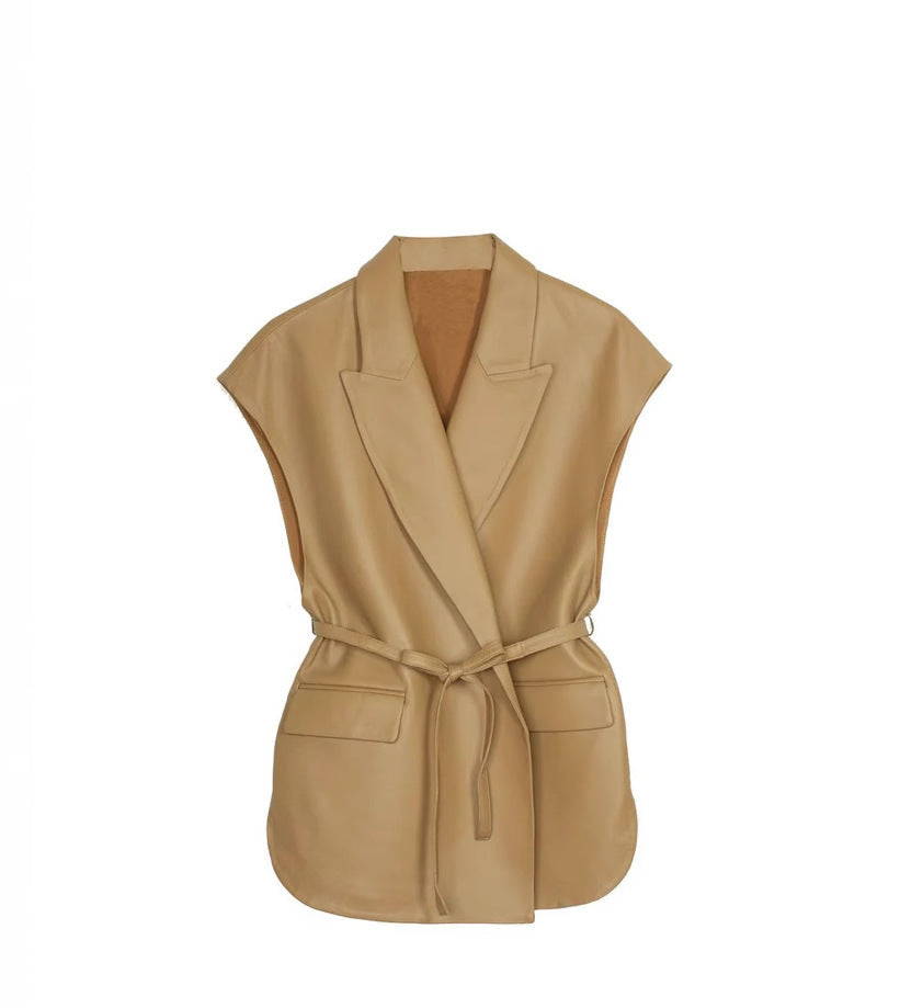 Camel Inner Velvet Outer PU Leather