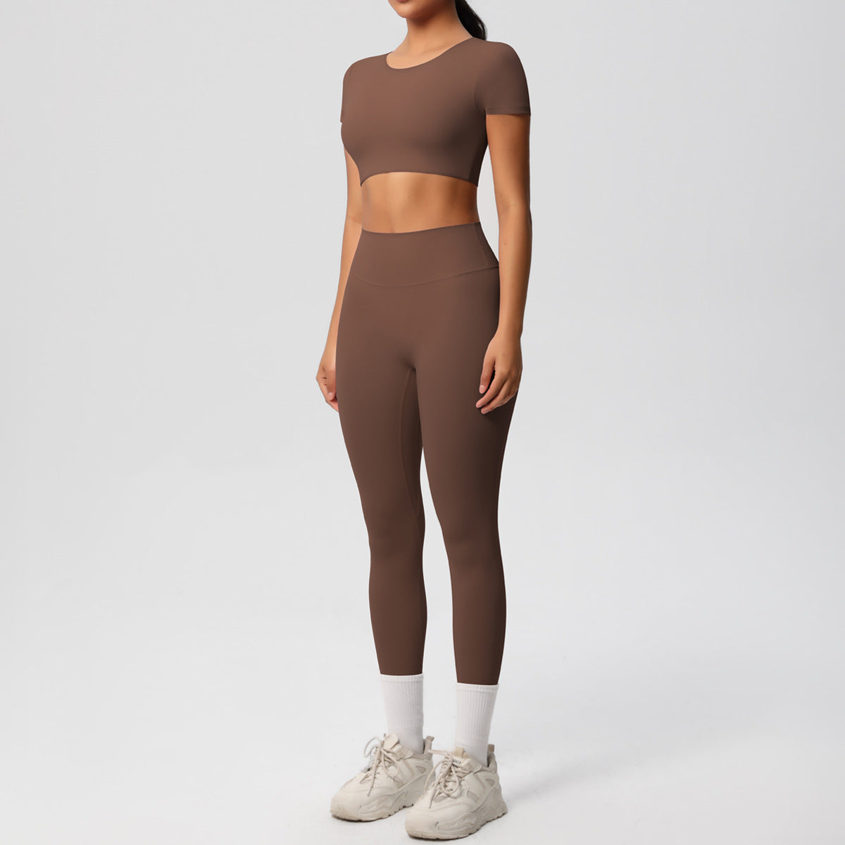 Nude Feel Hip Raise Yoga Set – High Waist Fitness Pants &  Bra Top