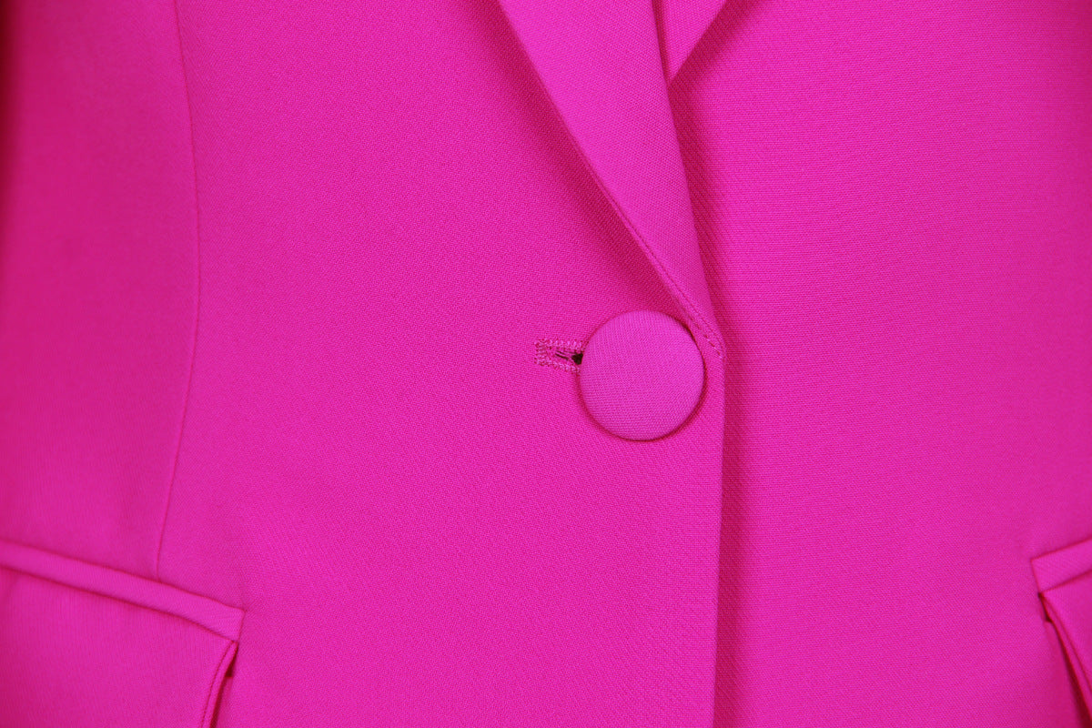 Red Wide Leg Tailored Elegant Pant Set Suit - Modestly Vogue 