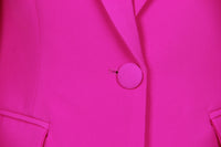 Red Wide Leg Tailored Elegant Pant Set Suit - Modestly Vogue 