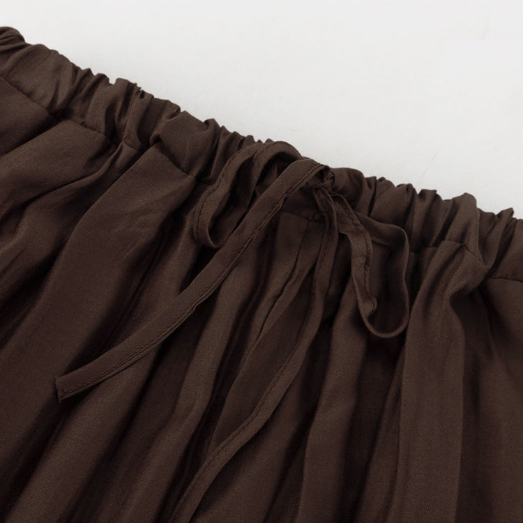 Women Clothing Autumn High Waist Loose Lace up Trousers All Matching Comfortable Casual Pants