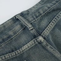 Distressed Split Pocket Jeans Low Waist Wide Leg Jeans - Modestly Vogue 