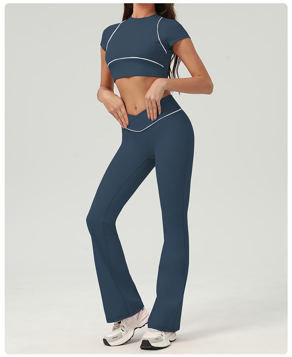 High-Waist Quick-Drying Yoga Trousers – Wide Leg Bell Bottoms for Women