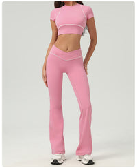 High-Waist Quick-Drying Yoga Trousers – Wide Leg Bell Bottoms for Women