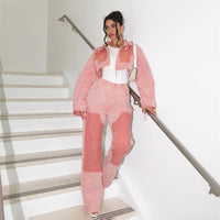 Contrast Color High Waist Loose Casual Jeans Pants - Modestly Vogue 