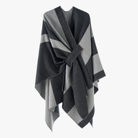 Double Sided Cape Shawl Outer Wear Women Striped Bar Shawl High Sense Cape Shawl