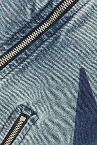 Blue Denim Patchwork Tube Top Three Jeans Two Piece Set - Modestly Vogue 