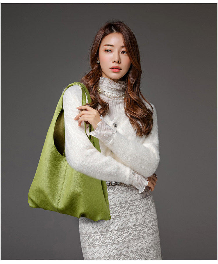 Soft Leather Large Shoulder Bag Purse - Modestly Vogue 