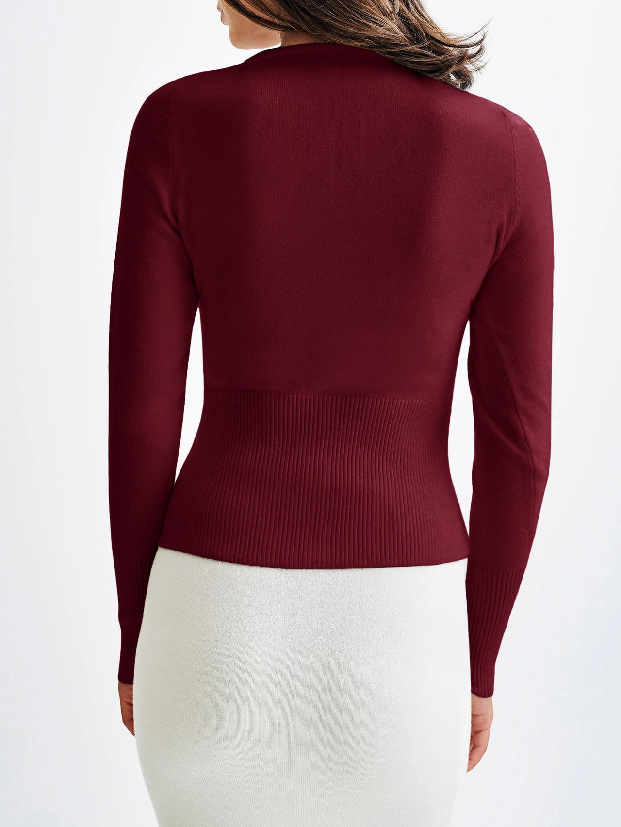 Women’s Autumn Winter Solid Color Long Sleeve Shacket Sweater