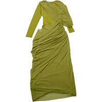 Women’s Autumn Winter Slim Fit Asymmetric Pleated Maxi Dress