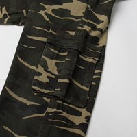 Earthtone High Street Retro Denim Camouflage Pants - Multi Pocket Workwear for Women