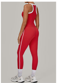 Contrast Color Binding Sports Suit Women Tight Nude Feel Yoga Clothes Sports Outdoor Fitness Two Piece Sets