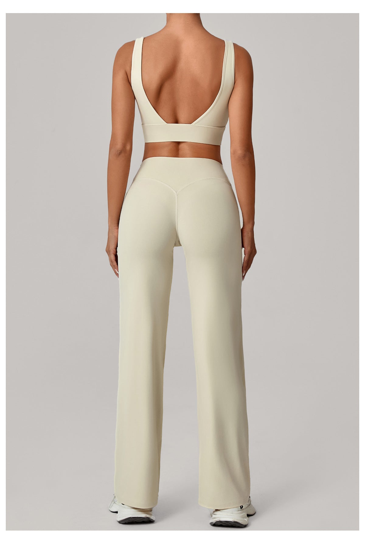 Double Shoulder Strap Bra & Straight Leg Yoga Trousers Set