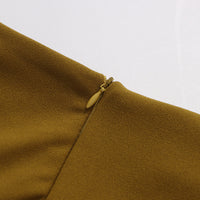 Earthtone Dress Women Solid Color round Neck Irregular Asymmetric Shawl Dress - Modestly Vogue 