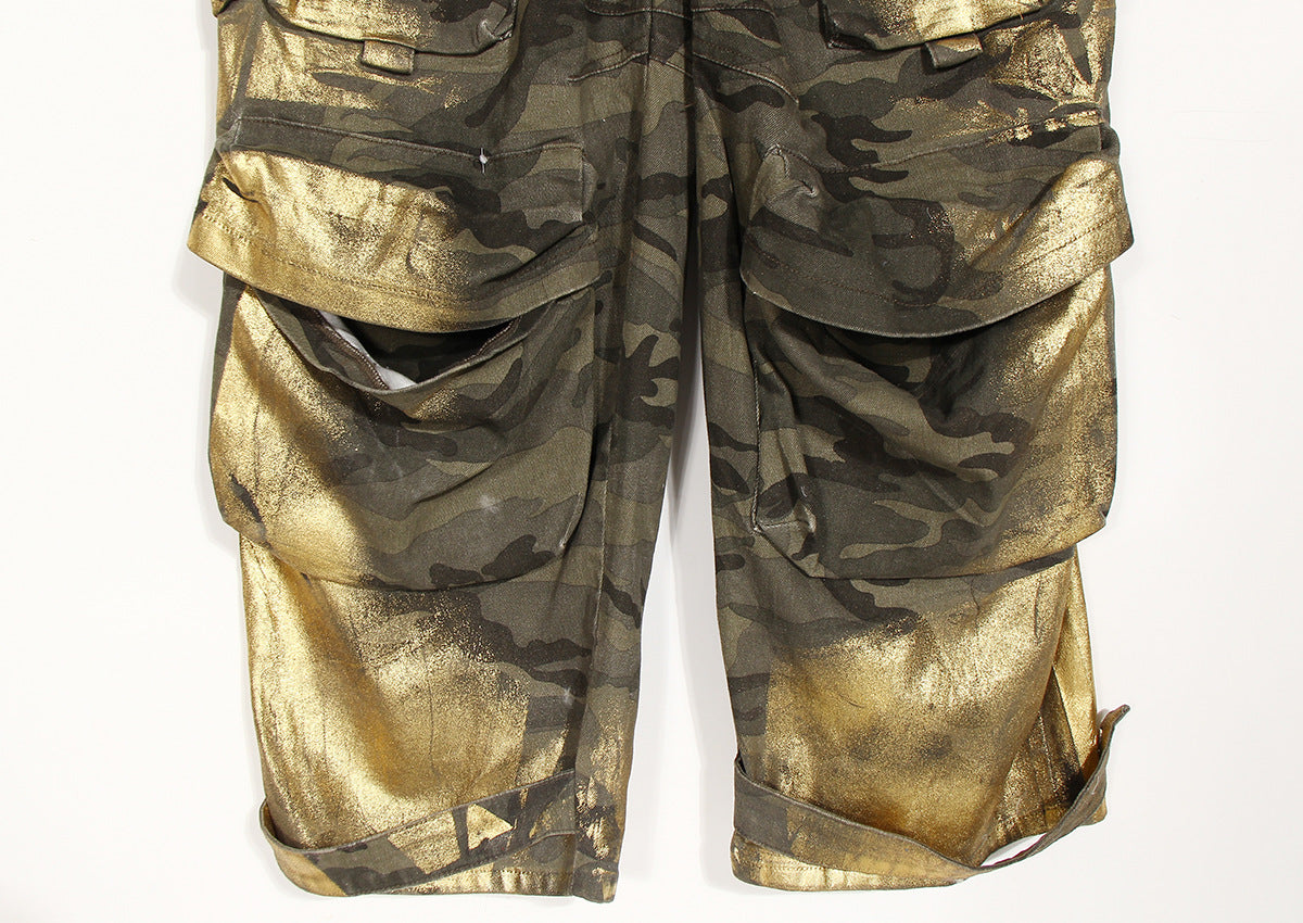 Women’s Retro Camouflage Cargo Pants – Loose Straight Fit