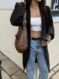 Neutral Long Cardigan Sweater - Modestly Vogue 