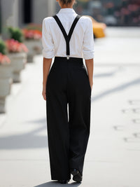 Suspender Trousers Women Adjustable Detachable Shoulder Strap Pocket Daily Workplace Casual Trousers - Modestly Vogue 