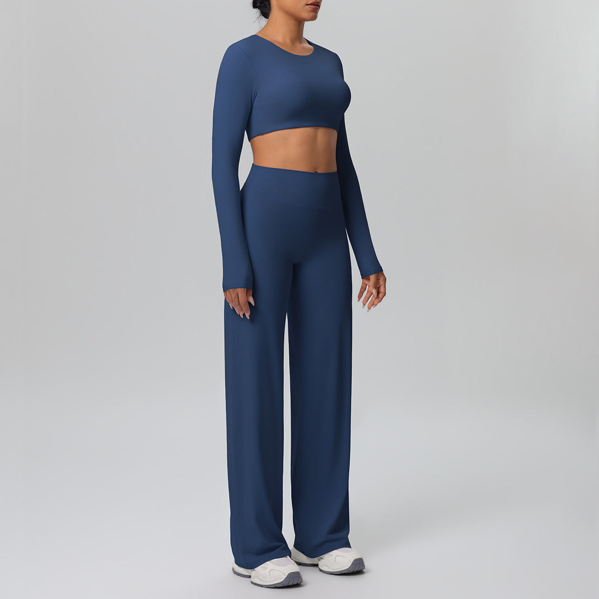 Pink Lace Studio Sculpt Women’s Workout Set – Breathable Long Sleeve & Pants - Modestly Vogue 