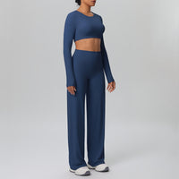 Pink Lace Studio Sculpt Women’s Workout Set – Breathable Long Sleeve & Pants - Modestly Vogue 