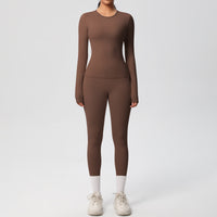 Quick Dry Skin-Friendly Yoga Set for Women – Long Sleeve & Fitness Pants