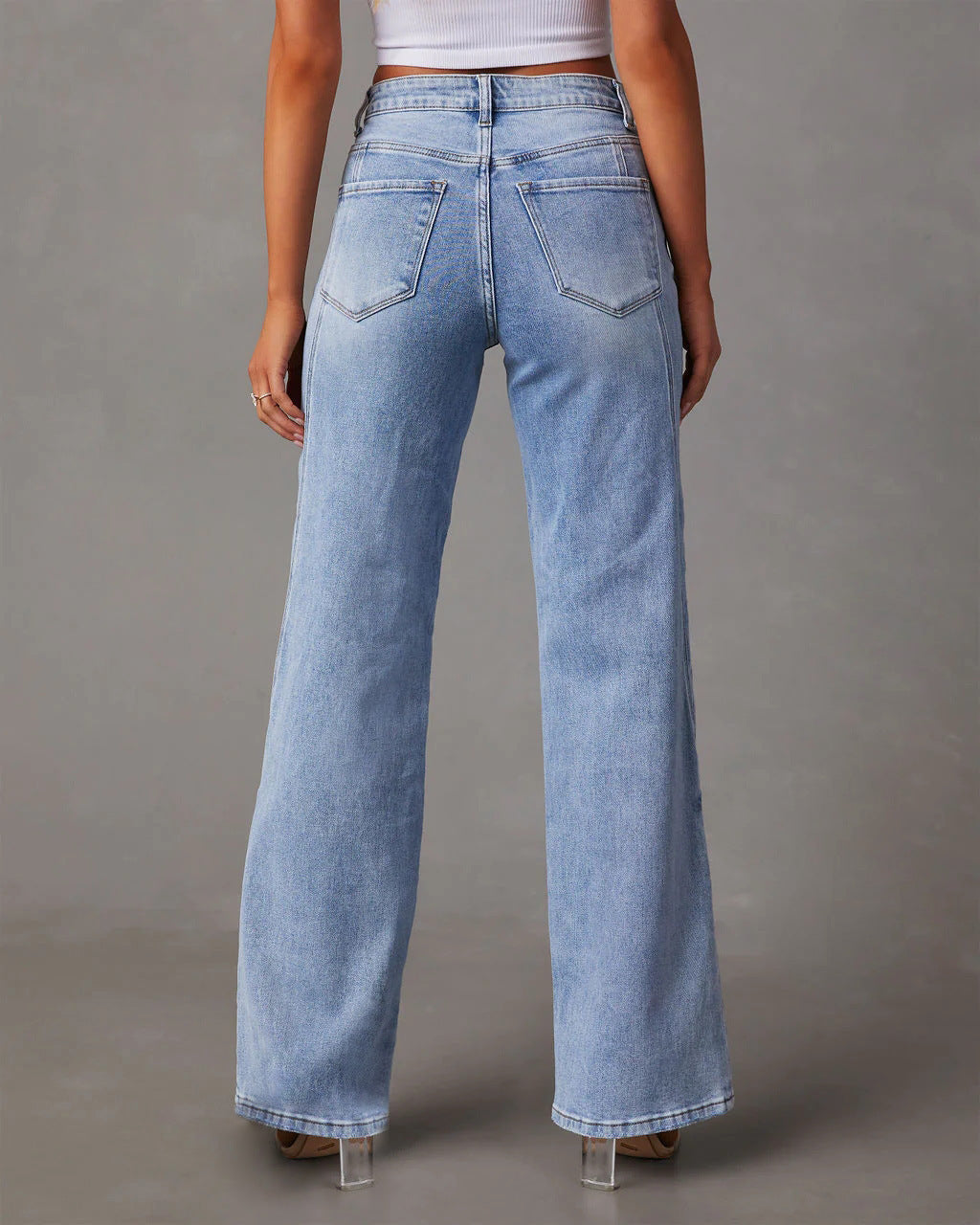 Blue Denim Trousers Denim Trousers Jeans - Modestly Vogue 